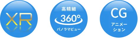 XR 高精細360°パノラマビュー CGアニメーション
