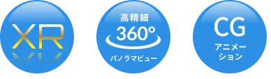XR 高精細360°パノラマビュー CGアニメーション